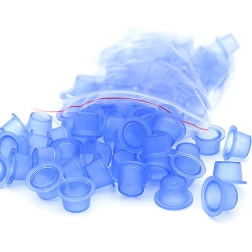 Silicone Ink Cups, disposable, blue - Size M - 10pcs